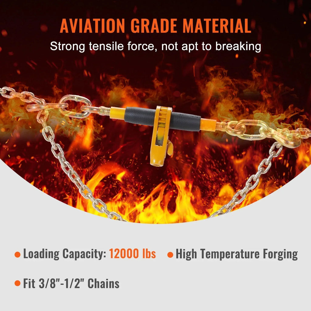 Anti-skid Ratchet Handle, G80 Heavy Duty Chain 38"-12" Pc Hauling VEVOR Down for 12000 Labor-saving Trailer, Binders with lbs Secure Binder, Binders, Load 4 Limit, Flatbed Chain Truck Tie Load Hooks