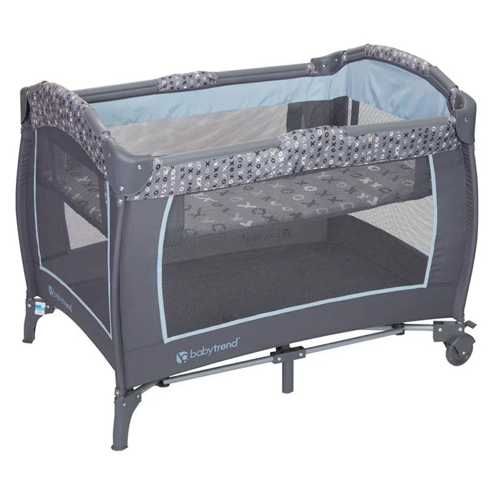 Trend-E Nursery Baby Play Yard Starlight Trend (2 Pack) Center Wheels, Blue with
