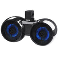 Off-Road 200W - Marine Full w/LED Car Jeep Includes ATV Tower Boat, Wakeboard Brackets for Dual 6.5” Speakers Speaker Light, Waterproof Outdoor Range Pyle Sound Stereo (Black) System 2-Way Bluetooth