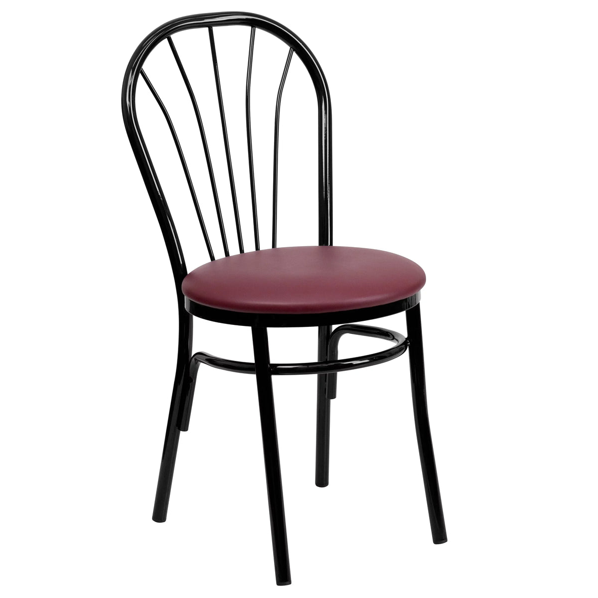 Furniture Metal Series Seat - HERCULES Flash Vinyl Back Chair Burgundy Fan