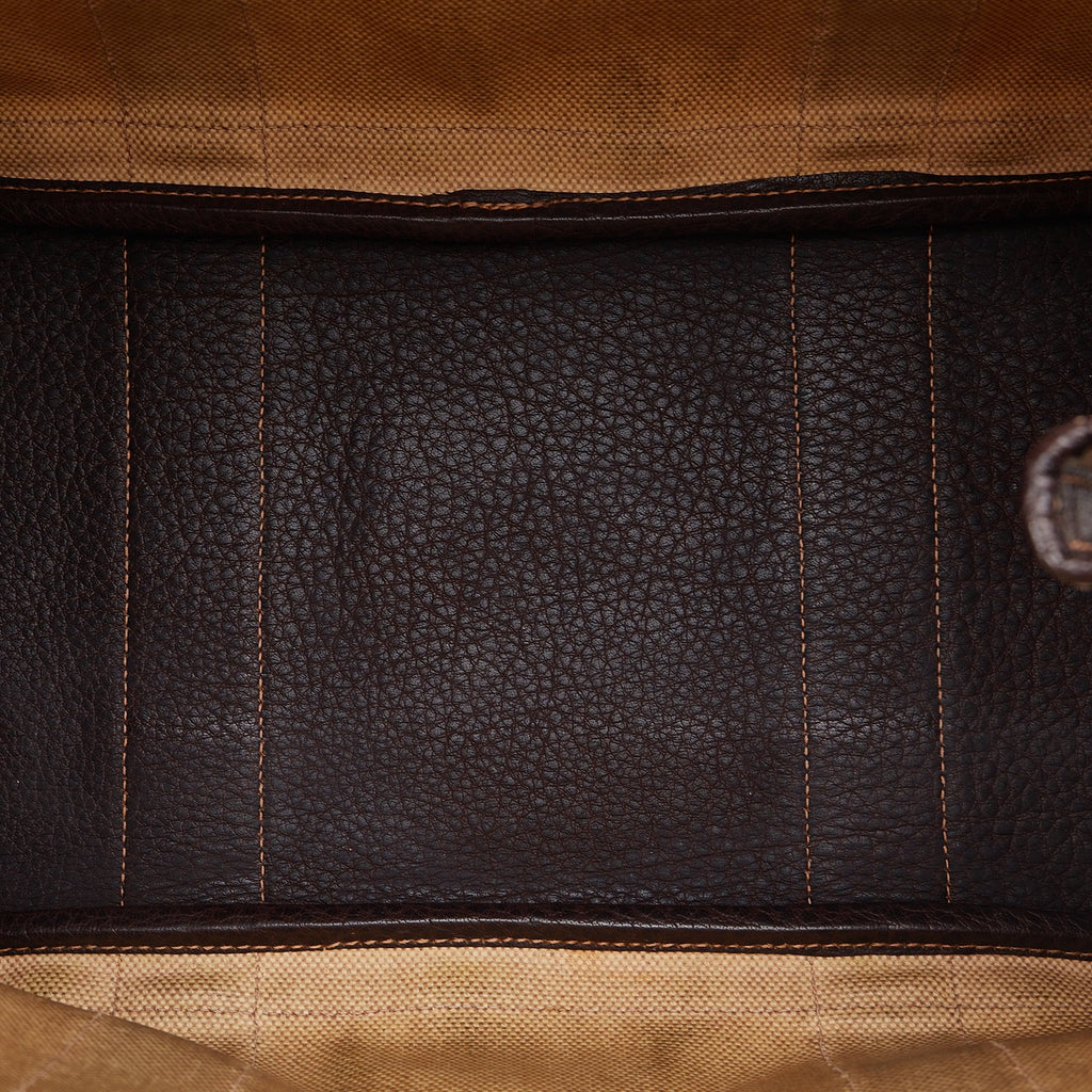 Hermès Fabric PM Garden Bag (Good) Brown Pre-Owned Party Authenticated Unisex Tote Canvas