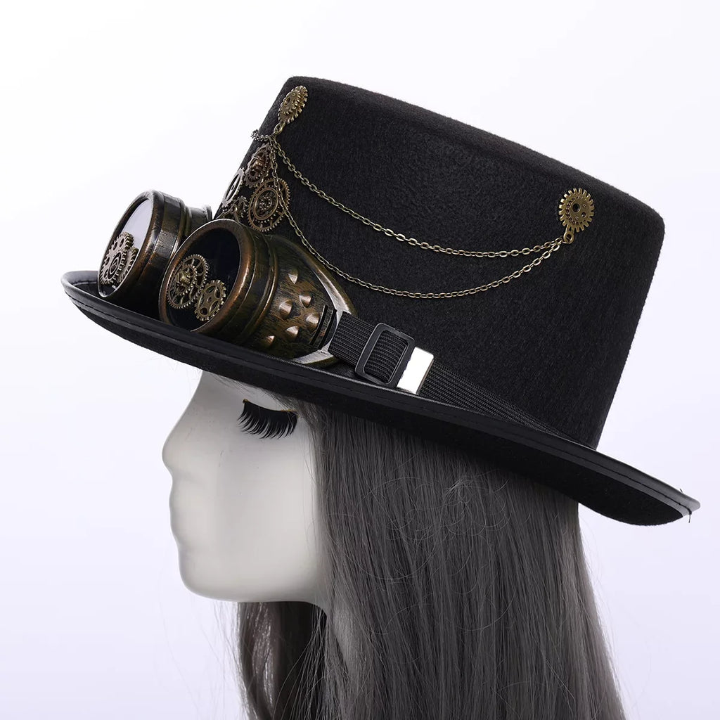 Goggle Hallo with Unisex Hats Hat Gothic Punk Steampunk Top GRACEART