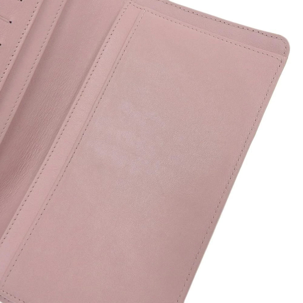 logo series caviar A48651 here pink Pre-Owned bi-fold Chanel skin wallet long (Good) 16 CHANEL mark