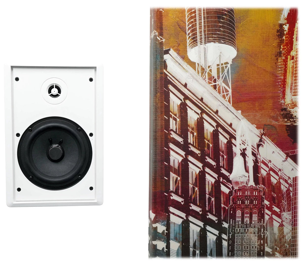 6-Zone Slim Speakers Wall JBL Restaurant/Bar/Cafe Amplifier+4 Pendant+8 White 4