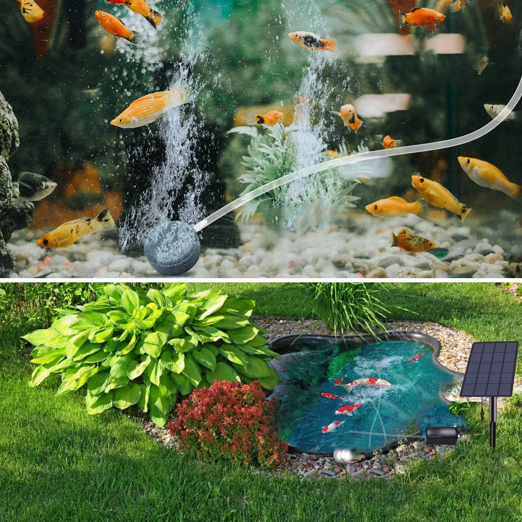 Oxygen Pool Aerator Plug-in Pond 2W Oxygen Fish Pipe Stones with Bubble for Pump Pump Fish Oxygenator Aerator Air Air moobody Aquarium Garden Fishing Solar