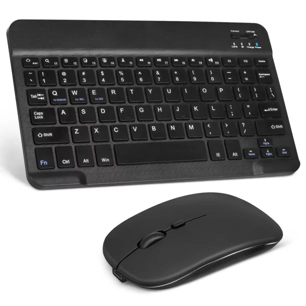 Axon Enabled Full-Size Keyboard Black All Bluetooth Slim Combo - Mac/Tablet/iPad/PC/Laptop Keyboard Rechargeable Ultra Mouse and ZTE 30 and Ultra Bluetooth Ergonomic Mouse 5G and Onyx for