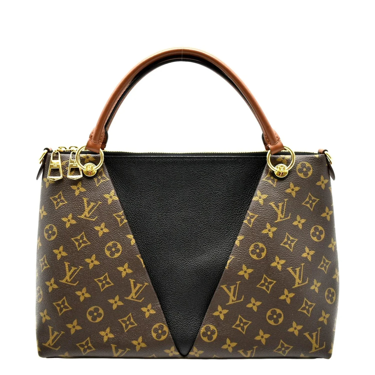 Black VUITTON Hobo MM V LOUIS Bag Pre-owned Monogram Leather