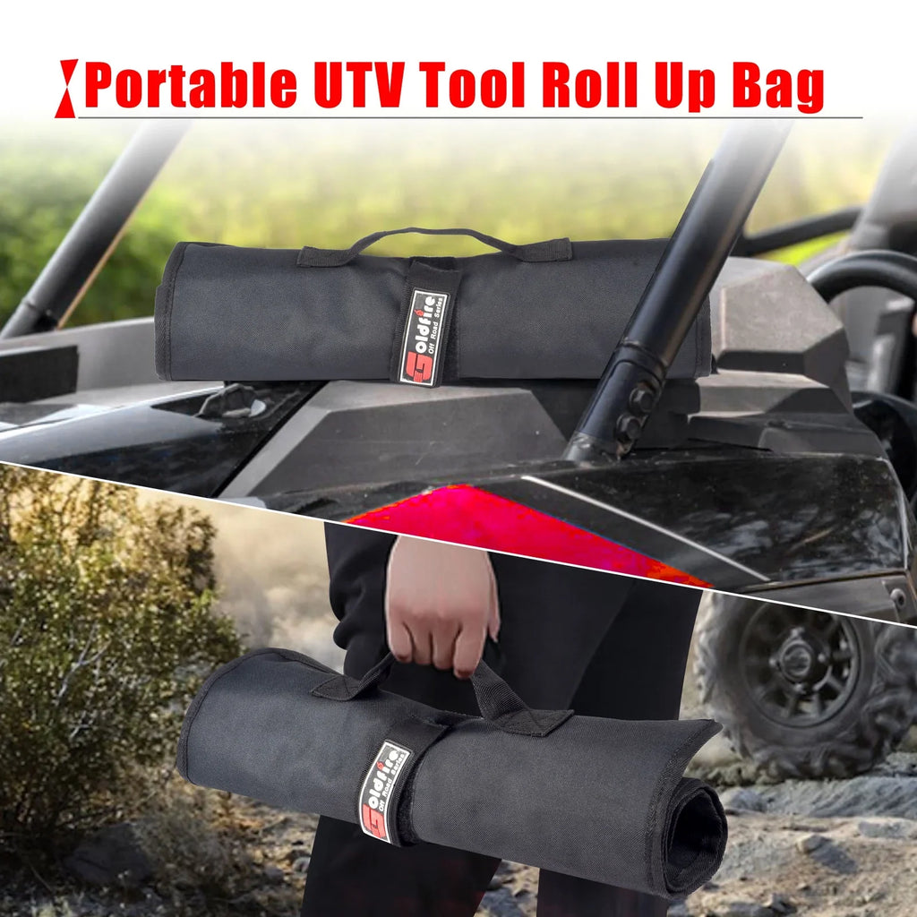 Organizer Portable Tool Tool Tool Bag Car Truck Kit Storage UTV for Storage Pouch Travel Roll with Universal ATV Goldfire Wrench