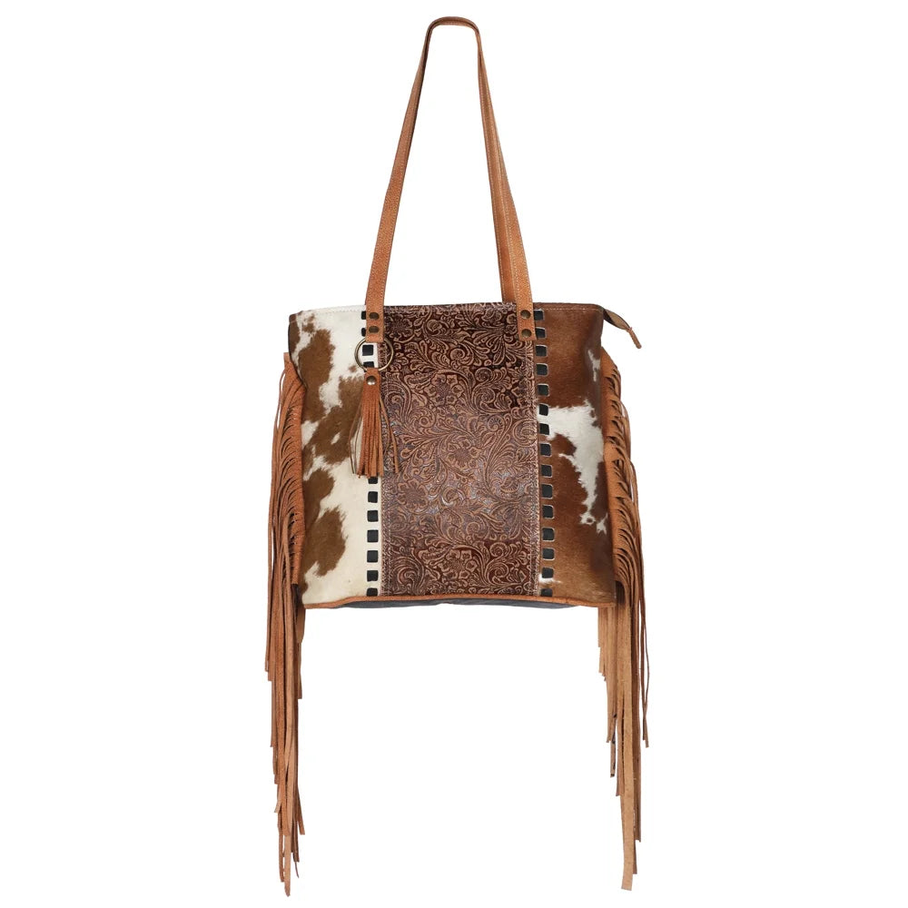 Leather KB Wool Genuine KB596 handbag TOTE women bag purse Upcycled Hair-on Embossed OHLAY western