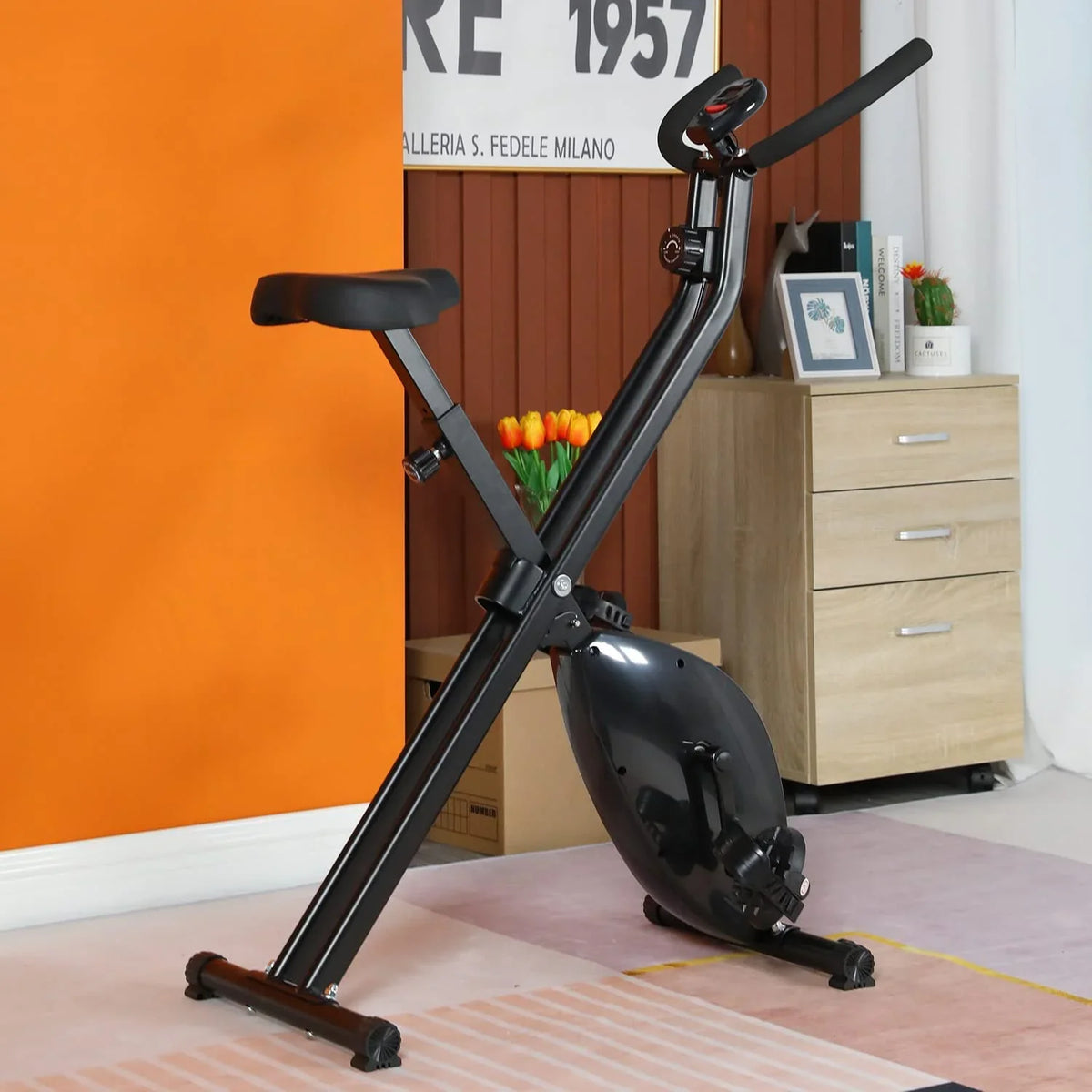 FDW Magnetic Resistance of Foldable with Bike Levels Exercise Recumbent Exercise Indoor 8 Stationary Bikes