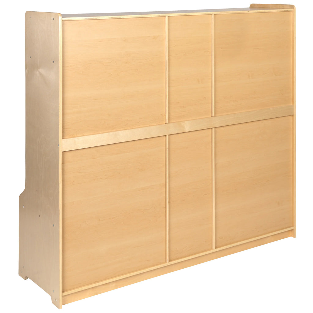 Cubbies, 5 48"L - Locker 48"H Kid School Coat Bench, Section (Natural) Hook-Safe, with BizChair Storage Friendly Wooden Organizer Design x and