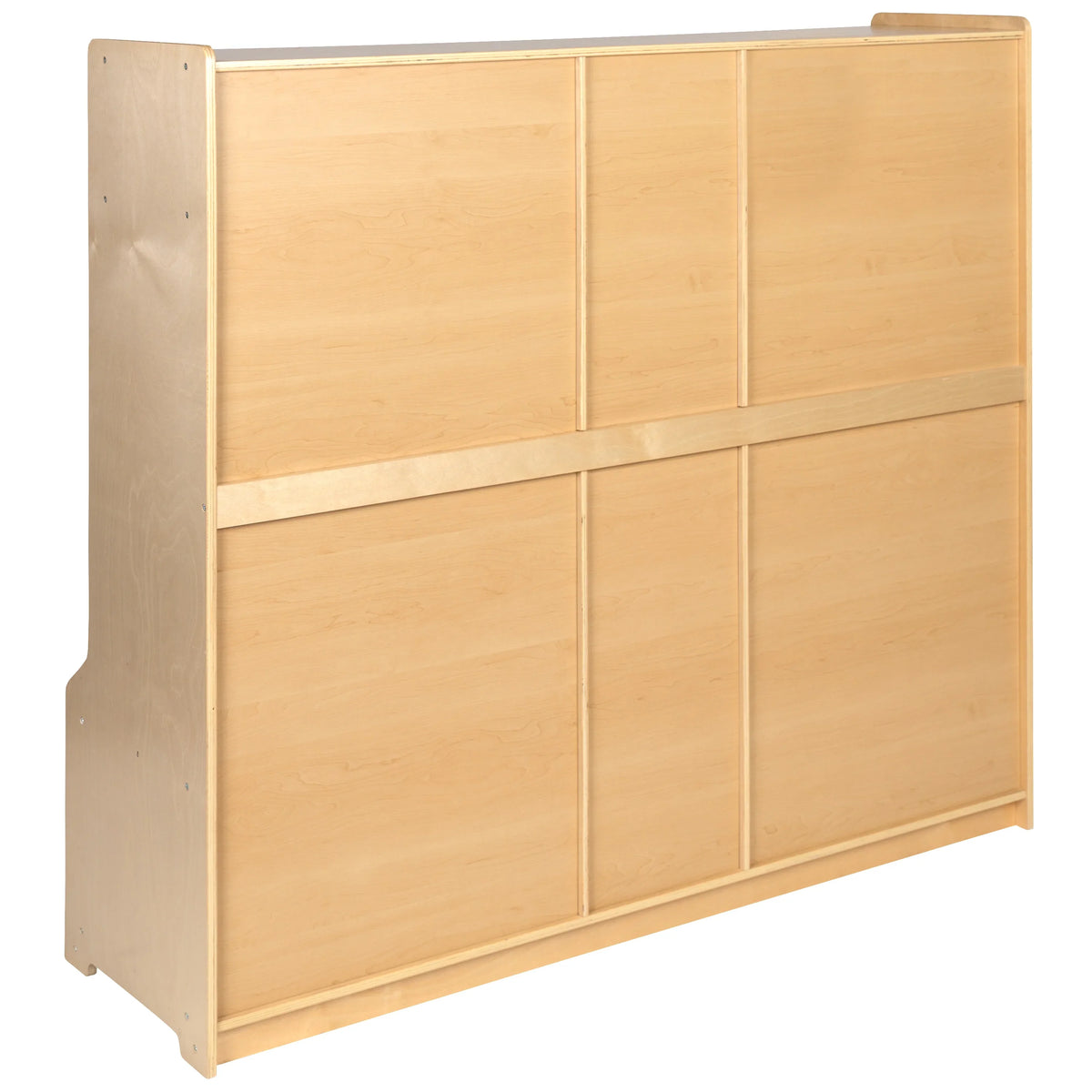 Cubbies, 5 48"L - Locker 48"H Kid School Coat Bench, Section (Natural) Hook-Safe, with BizChair Storage Friendly Wooden Organizer Design x and