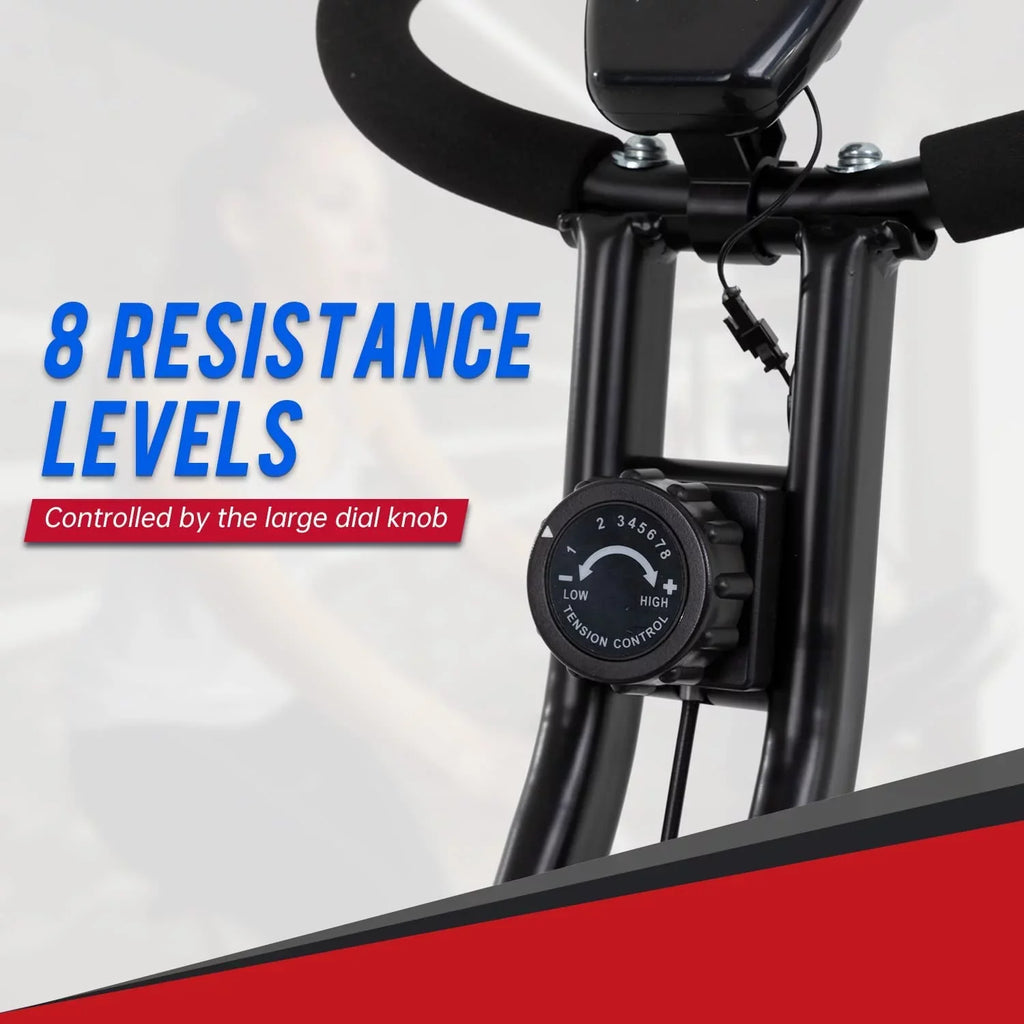 FDW Magnetic Resistance of Foldable with Bike Levels Exercise Recumbent Exercise Indoor 8 Stationary Bikes