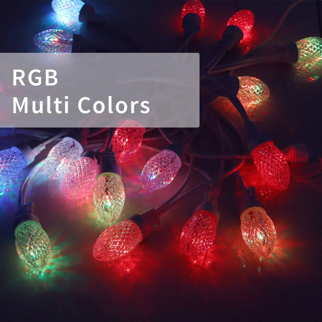Eva's Bulbs Lights Color Waterproof Changing C9 23ft Light Outdoor, 20 LED Lights Christmas String