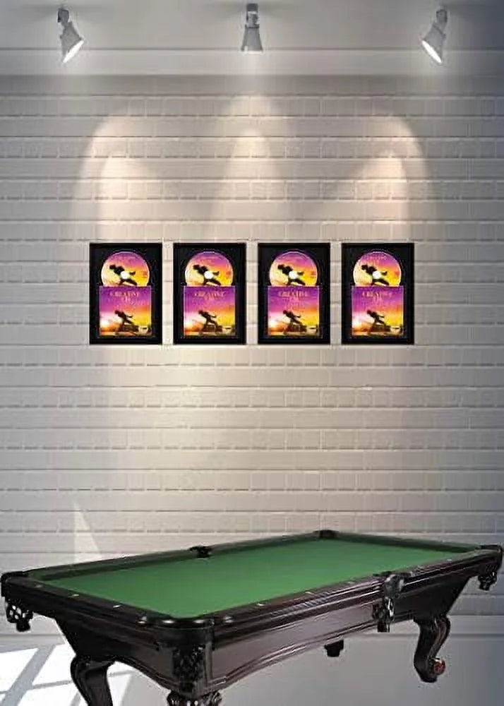 Black-Black Cover Art X Music 4 12" Wall Hanger And Double Displays Frame 7/8-Inch With Dia. Jukebox Self Disc Standing Matting