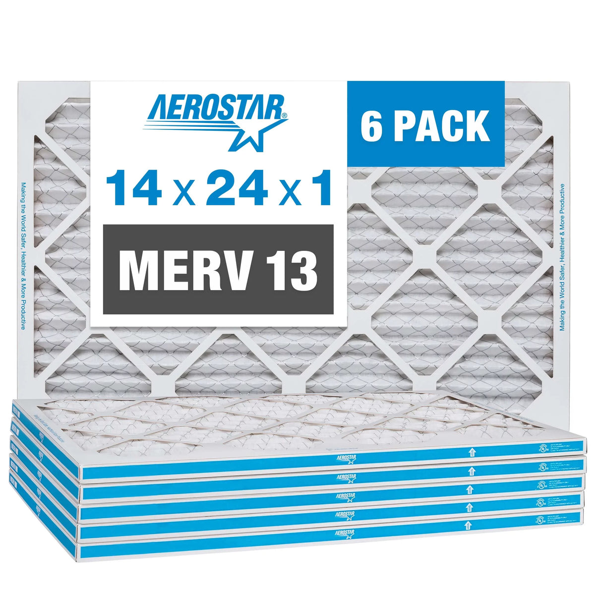 in Box Made Air 14x24x1, Filter, Aerostar of MERV the 14x24x1 Pleated 13, 6, USA