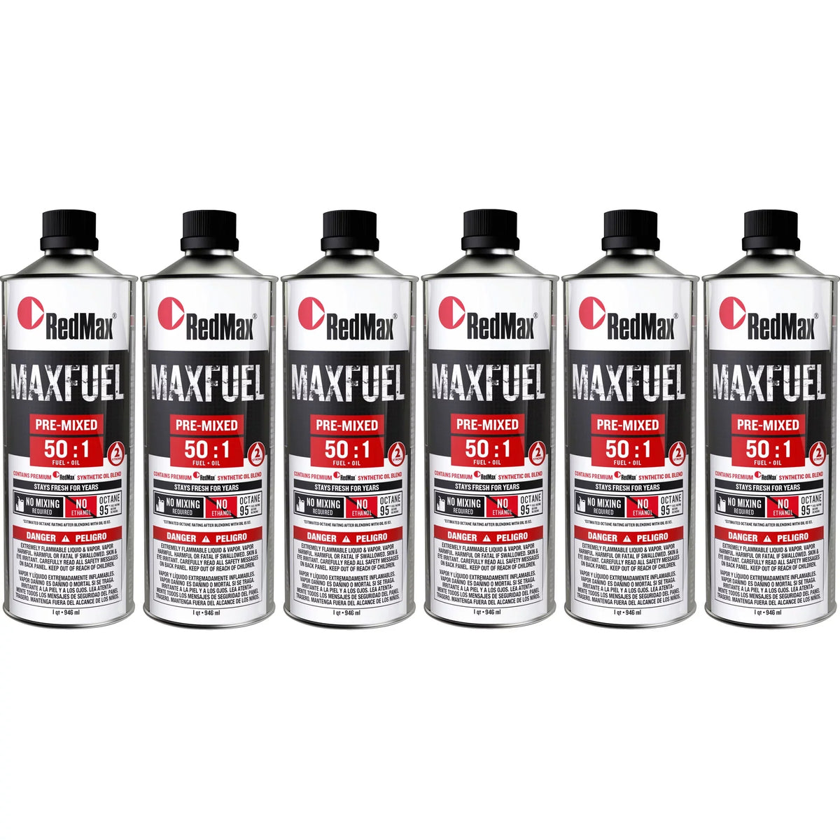 2-Cycle Pack Oil Pre-Mixed Quart RedMax Engines 94 Octane 50:1 6 Fuel 581158801