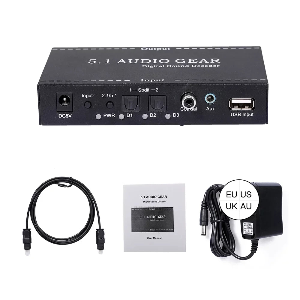 US Audio Audio Converter Decoder Decoder NK-A6L Ajcoflt Dolby Decoder,Audio Decoder 3.5mm 3.5mm Decoder Montloxs 5.1 Audio Digital Sound Audio Converter Nebublu Audio Sound Audio Audio Sound Noprm
