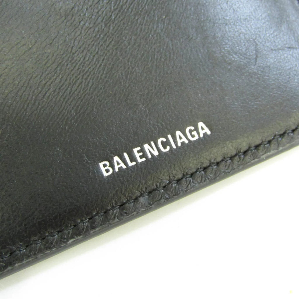 (Good) Men,Women 593813 Wallet Balenciaga Cache (tri-fold) Pre-Owned Black Mini Leather