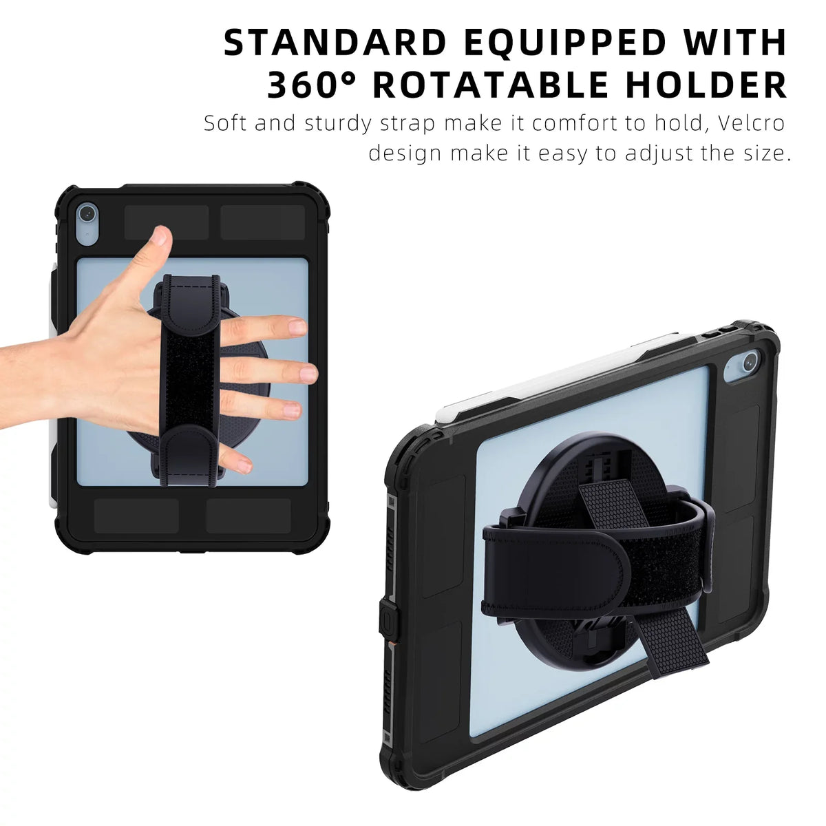 iPad Shockproof 10.9" with Screen Carrying Kickstand Protective Genetation Swivel Waterproof for Pencil Protector Case Dustproof (2022) Rugged K-Lion 10th Case Bracket Holder IP68 Underwater Strap