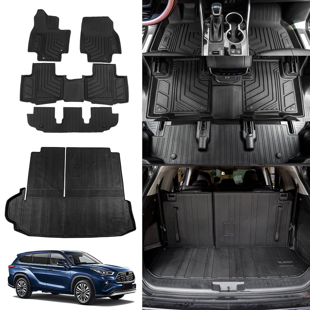 Highlander Backrest with Fit Accessories Mat Mats 2023 Trunk Highlander Mat Toyota 2020-2024 Cargo