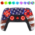 PS5 USA Modz Flag for Wireless LED Custom Up Silent Light Buttons Controller