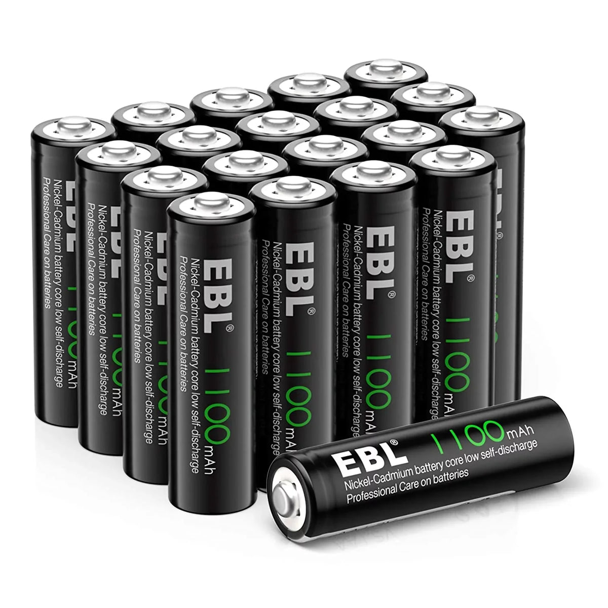Double Long-Lasting Batteries 1.2 Batteries a AA (20 Volts Rechargeable Pack), EBL