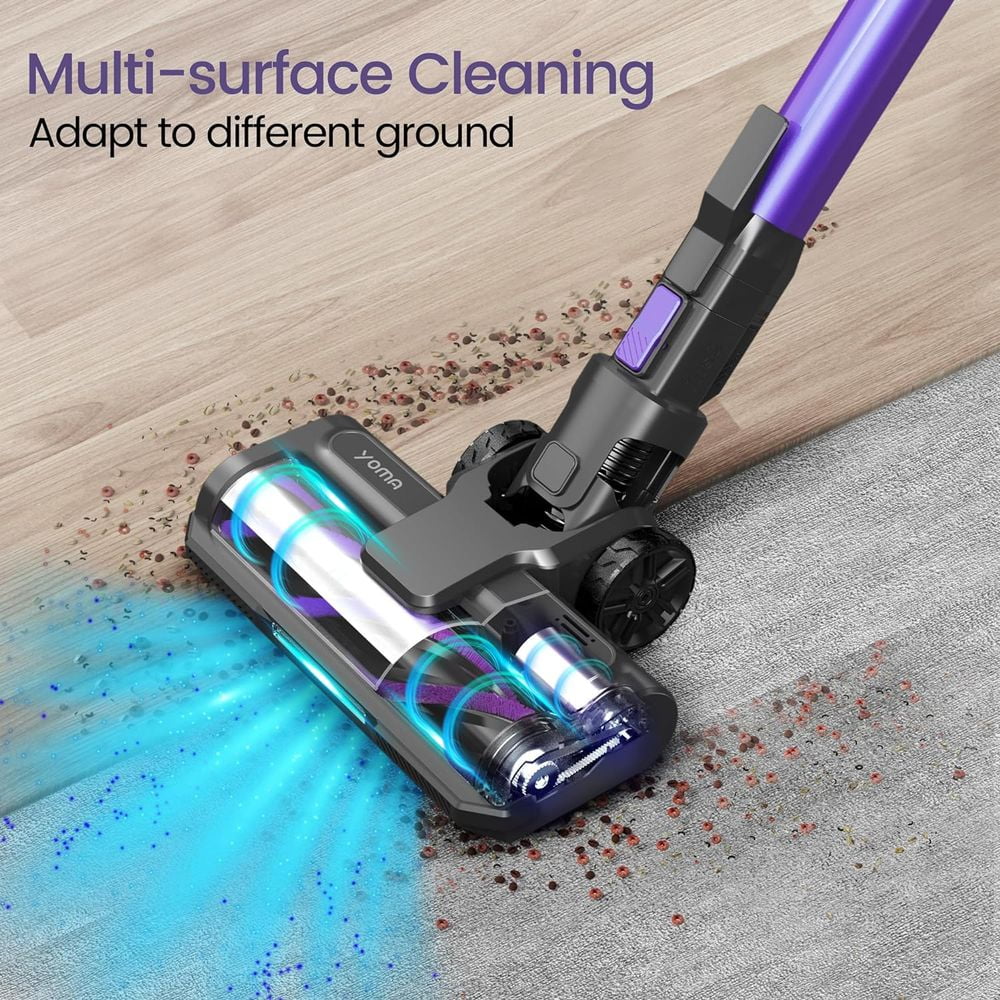 Vacuum with Powerful Vacuum Lightweight Vacuum Cordless Stick 28Kpa Cordless Pet (Midnight Purple) Rechargeable Hair Vacuum 50min 350W 6-in-1 Runtime, Suction, with Home Floor for Cleaner, Carpet
