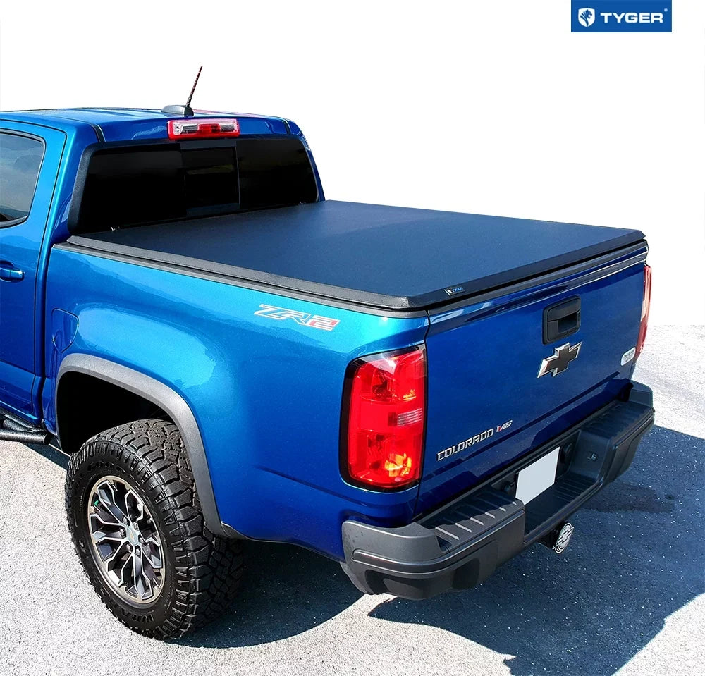 | 2015-2023 TG-BC3C1039 T3 Canyon 5'2" Chevy Auto with / Bed Tonneau Colorado Tri-fold Soft | Cover Vinyl Truck Compatible GMC | Tyger Bed