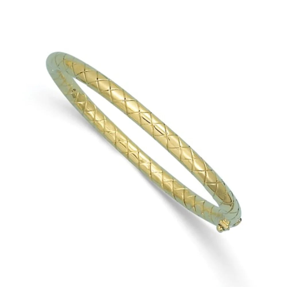 Men for 5mm Auriga and Bangle Hinged Gold Polished Grooved 14k Yellow