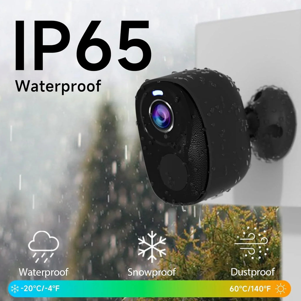 (BW4-G-4Pack) Audio Night Motion Wireless Cameras AI Security Free Fee, Outdoor, Color Battery Security Detection, No Storage, Camera SD/ Powered 2-Way Vision, Monthly IP65, 2K Home Cloud for with