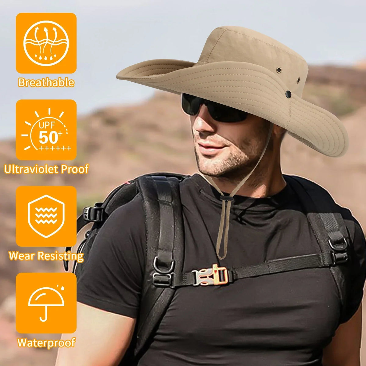 Wide Cap Hiking for Men UV Protection Garden Fishing Brim Bucket Women Hat Sun