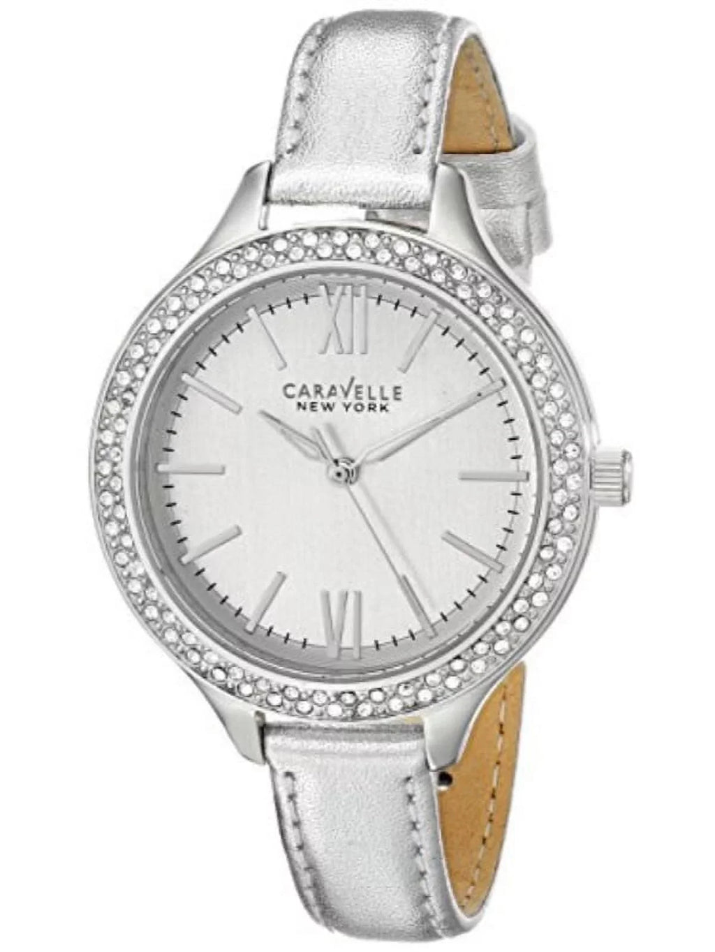 Japanese-Quartz New 43L167 York Watch Silver-Tone Women's Caravelle Analog-Display