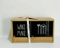 Vanity Black Dunn White MAKE sides Rae Organizer Ceramic with UP of WAKE UP Brushes set lettering LL all 2