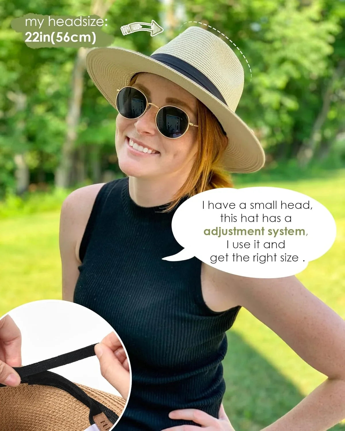 Hat Hat Straw Straw Hat Mens Wide Women for Fedora UPF Panama Womens Summer Beach Sun FURTALK Brim