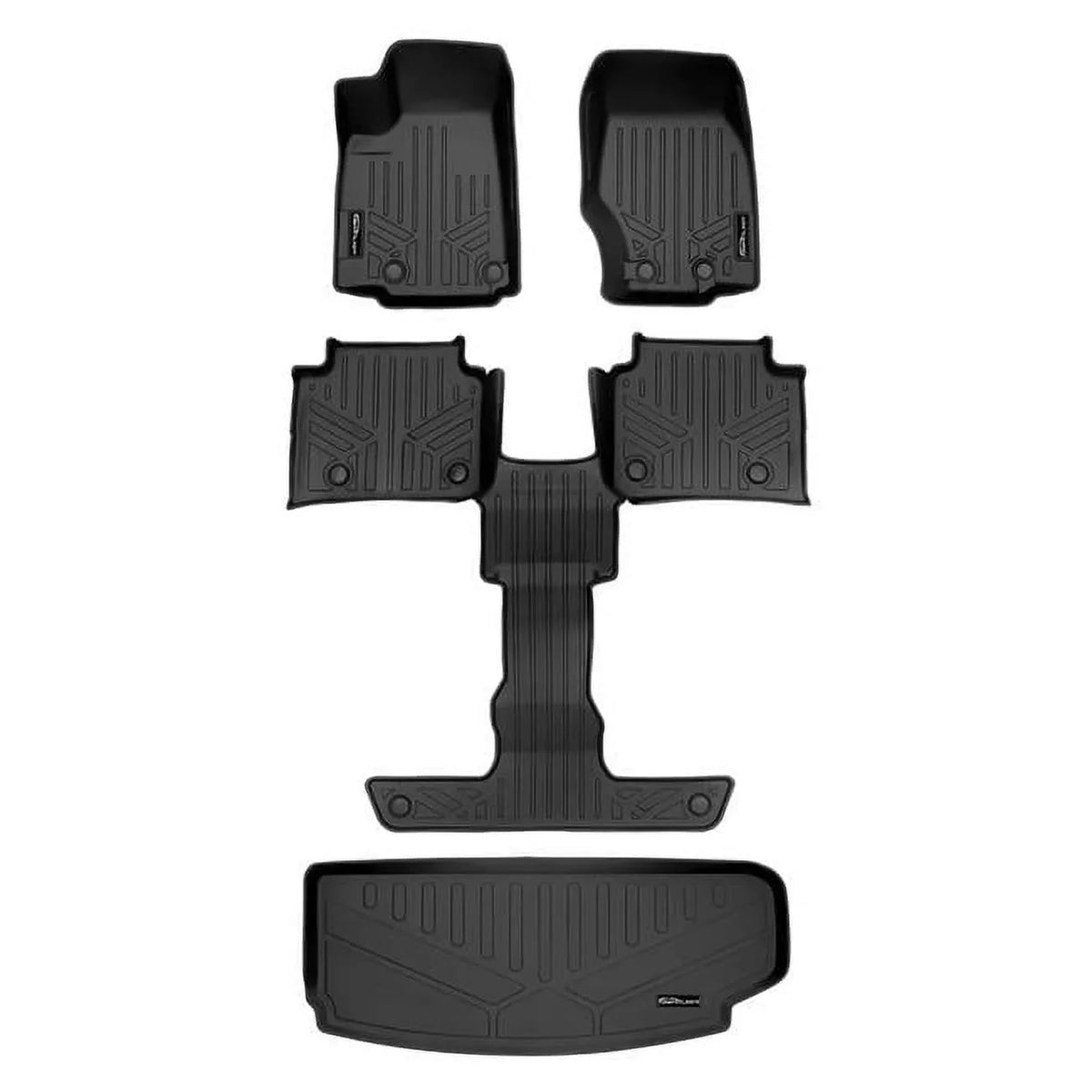 for Cargo Weather the Black Custom Behind SA0568-B0570-E0568 Cherokee & 3rd Fit Grand 2021-2023 Liner Black L, Liner Row Jeep Mat 3 Row Floor All Set