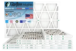 10 USA 17.5 in x Furnace inch) -Qty:12 Size: - - MERV Made 18x25x1 (Actual - Filter 24.5x7/8 Air Glasfloss