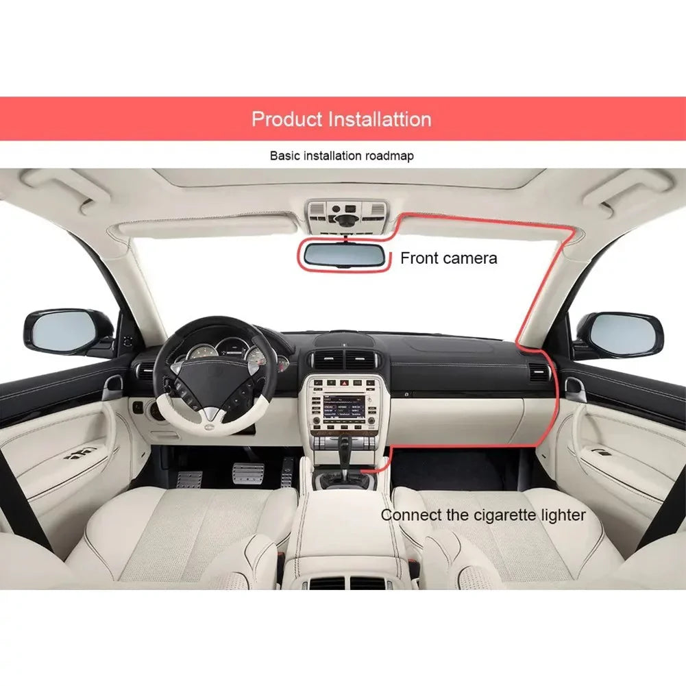 2\\\" HD Lens Triple Driving Dash Rear And Cam Video Camera DVR Recorder Car Front