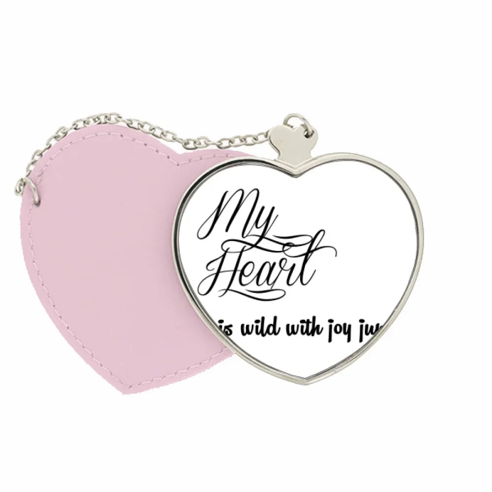Joy Poetry Makeup Pink Quote Purse My Famous Heart Travel Mirror Heart
