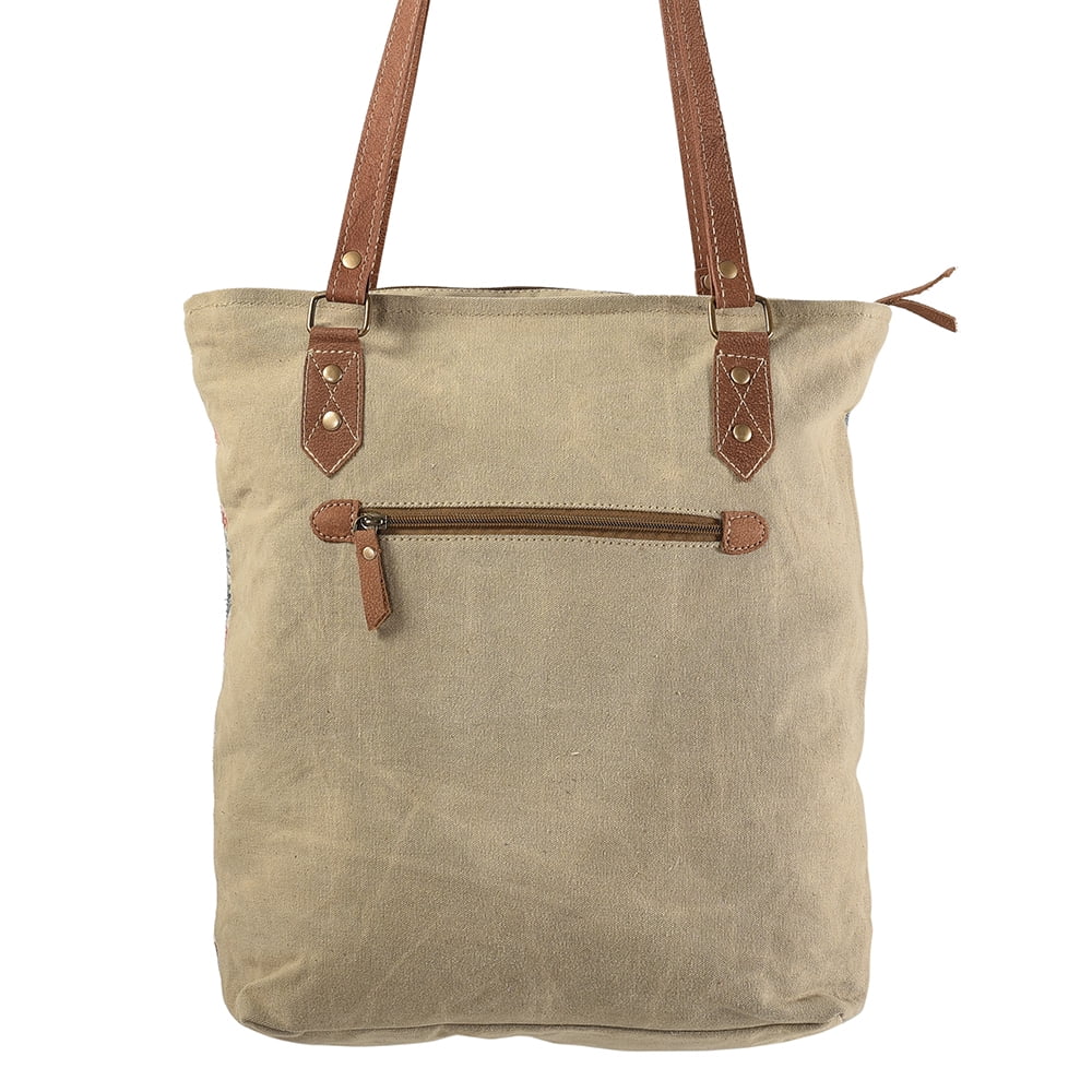 TOTE Leather Genuine handbag Upcycled purse KB227 women Canvas western Upcycled KB Wool OHLAY bag