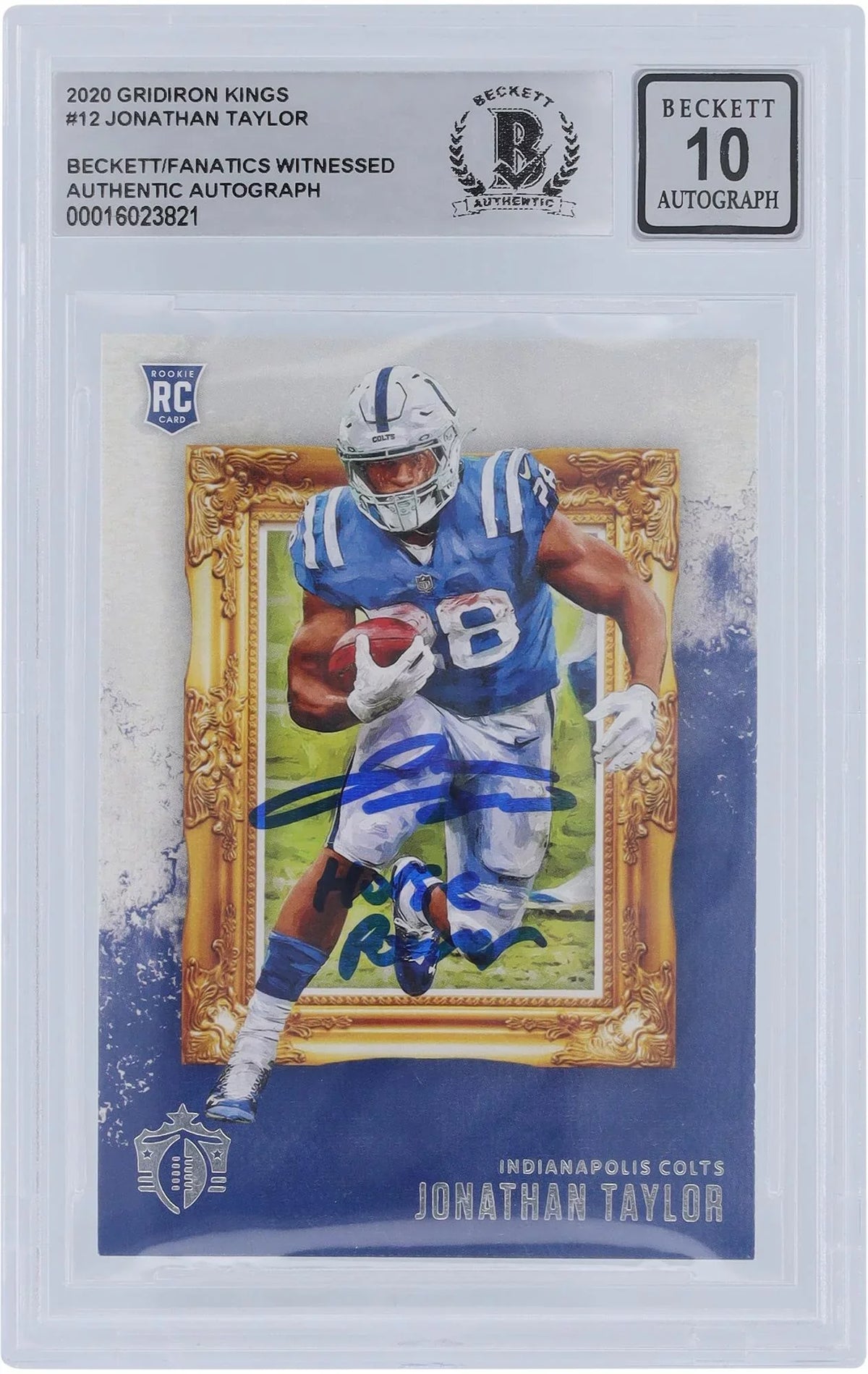Kings Witnessed Power" 10 Card Fanatics Authenticated with - Indianapolis 2020 Inscription Autographed Gridiron Fanatics #GK-12 Taylor "Horse Authentic Certified Panini Colts Beckett Rookie Jonathan