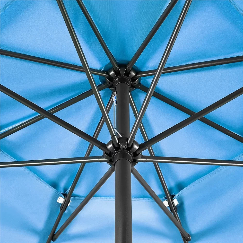 with Umbrella 8 Stand, lb Ribs+ 26.5 10ft 18'' Sky Blue Outdoor Patio Sturdy Base Yaheetech