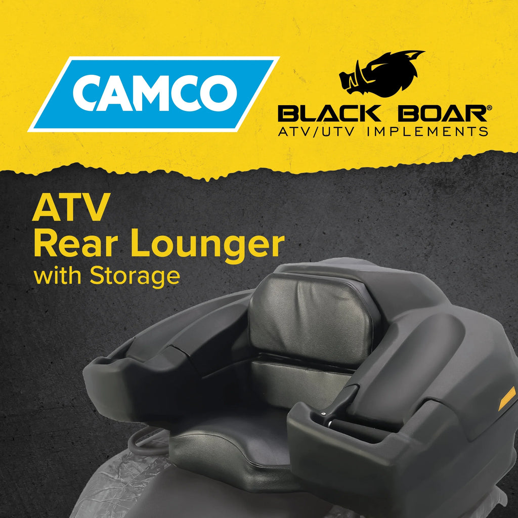 | Soft Lounger Box an Black Storage Boar a Lockable a Seat (66010) Impact-Resistant Storage Box, Camco and Cushion Water-Resistant Features Design, Comfortable Rear and ATV/UTV