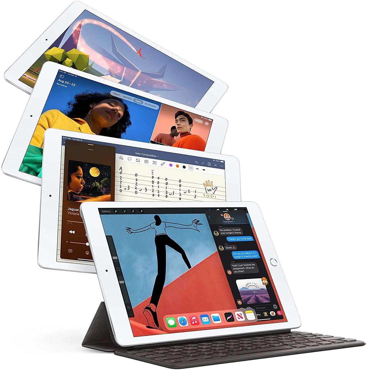 2020) (8th iPad Wifi 10.2" Silver.USED.A Gen; Apple - 32GB