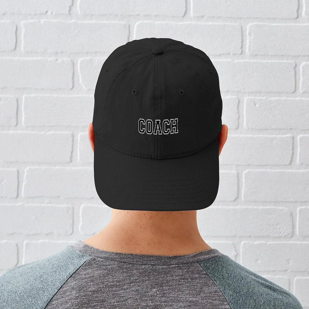 Adjustable CafePress Cap Cotton Baseball Canvas - Black Printed Black Hat - Coach