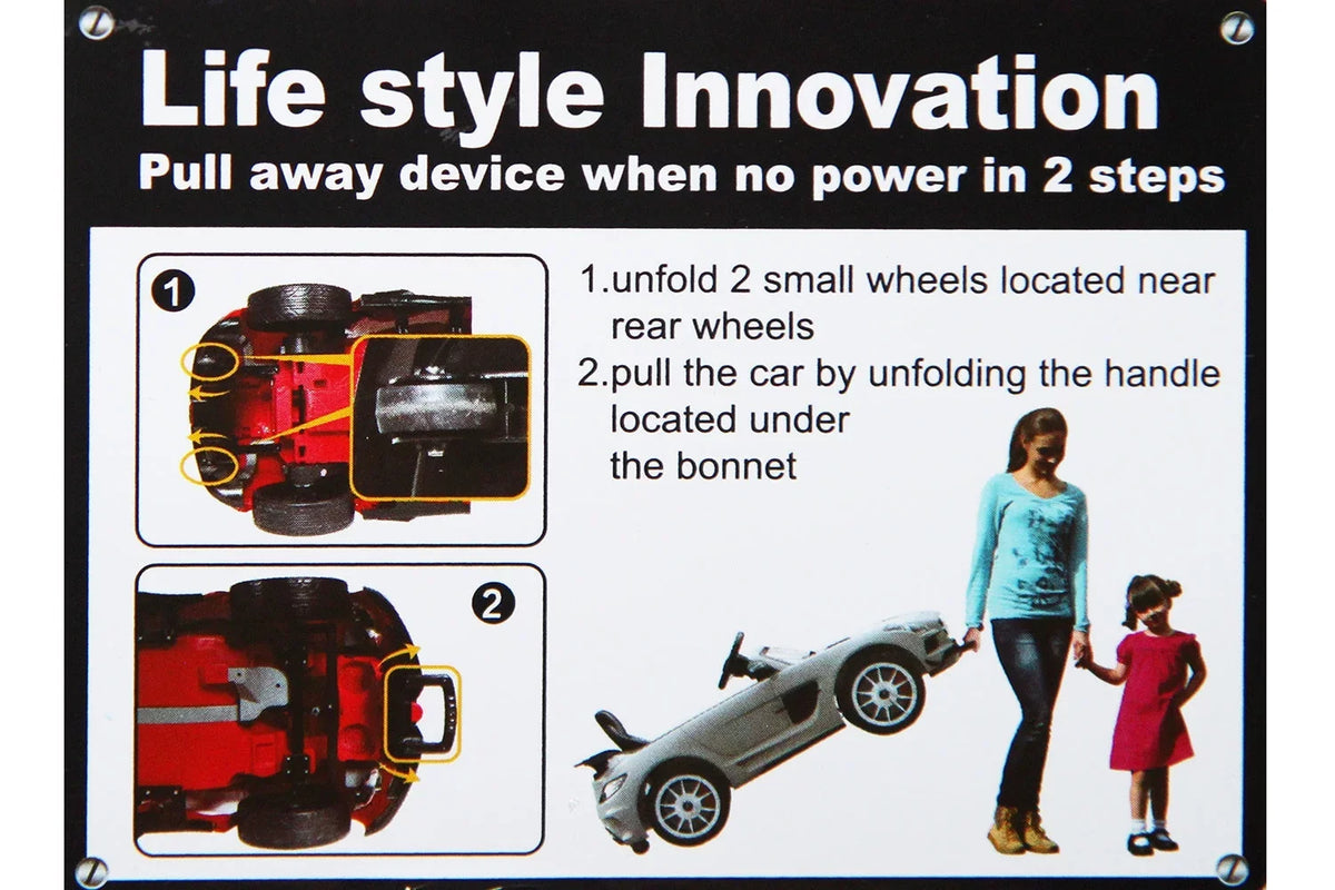 Ride-On Kiddie Electric 12V with R/C Roadster Parental Kids Cherry | Car Red Remote