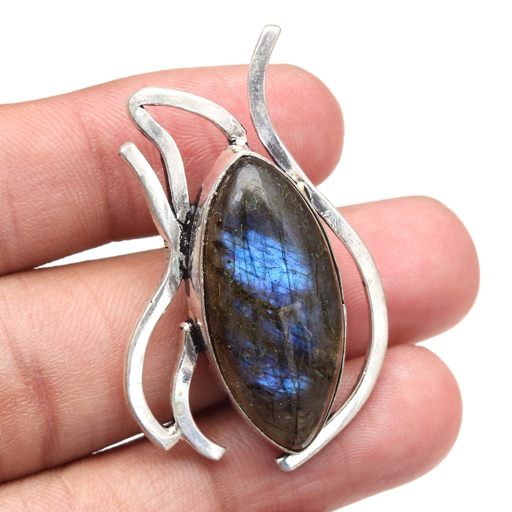 Garnet Gemstone Sterling Labradorite 925 Jewelry Necklace Silver Handmade
