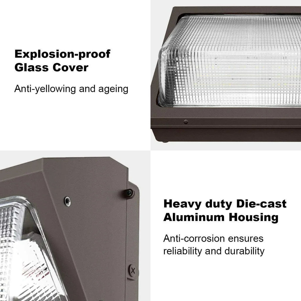 Outdoor IP65 Weather Resistant, 5000 LED 40W 100-277VAC, Light, Wall Pack 5000K, Antec UL/DLC Lumens, ,