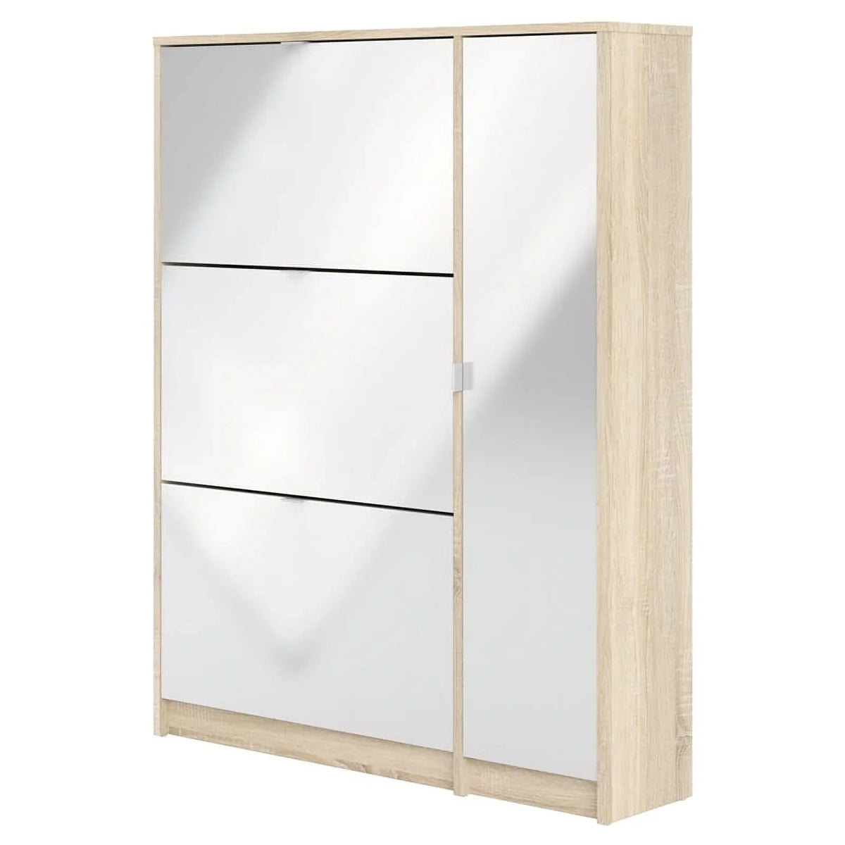 in & High 2 Allora with Gloss Drawer Oak-White 3 Cabinet Shoe Layers Door