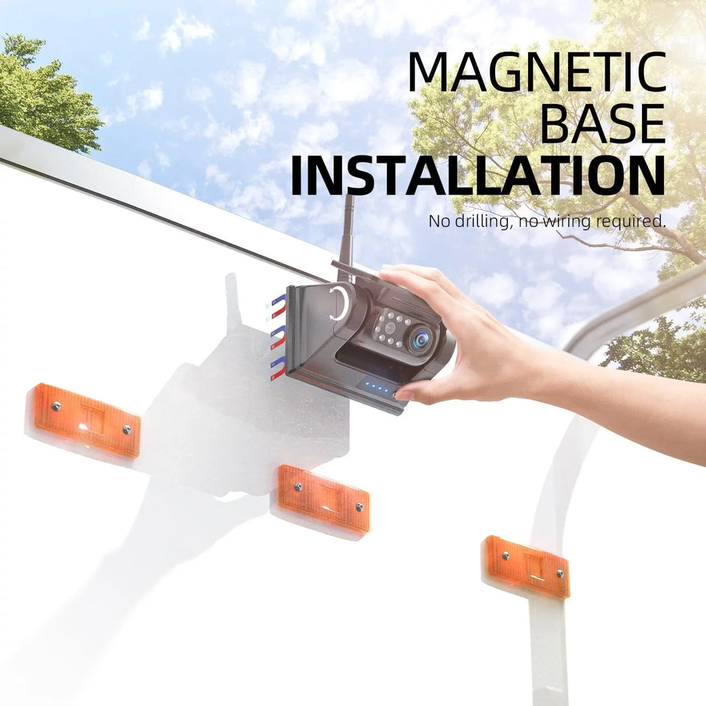 DIY No Solar 1080P Camera Wireless Waterproof Drilling 1 X5 HD eRapta 5'' Magnetic Installation Backup Monitor Min